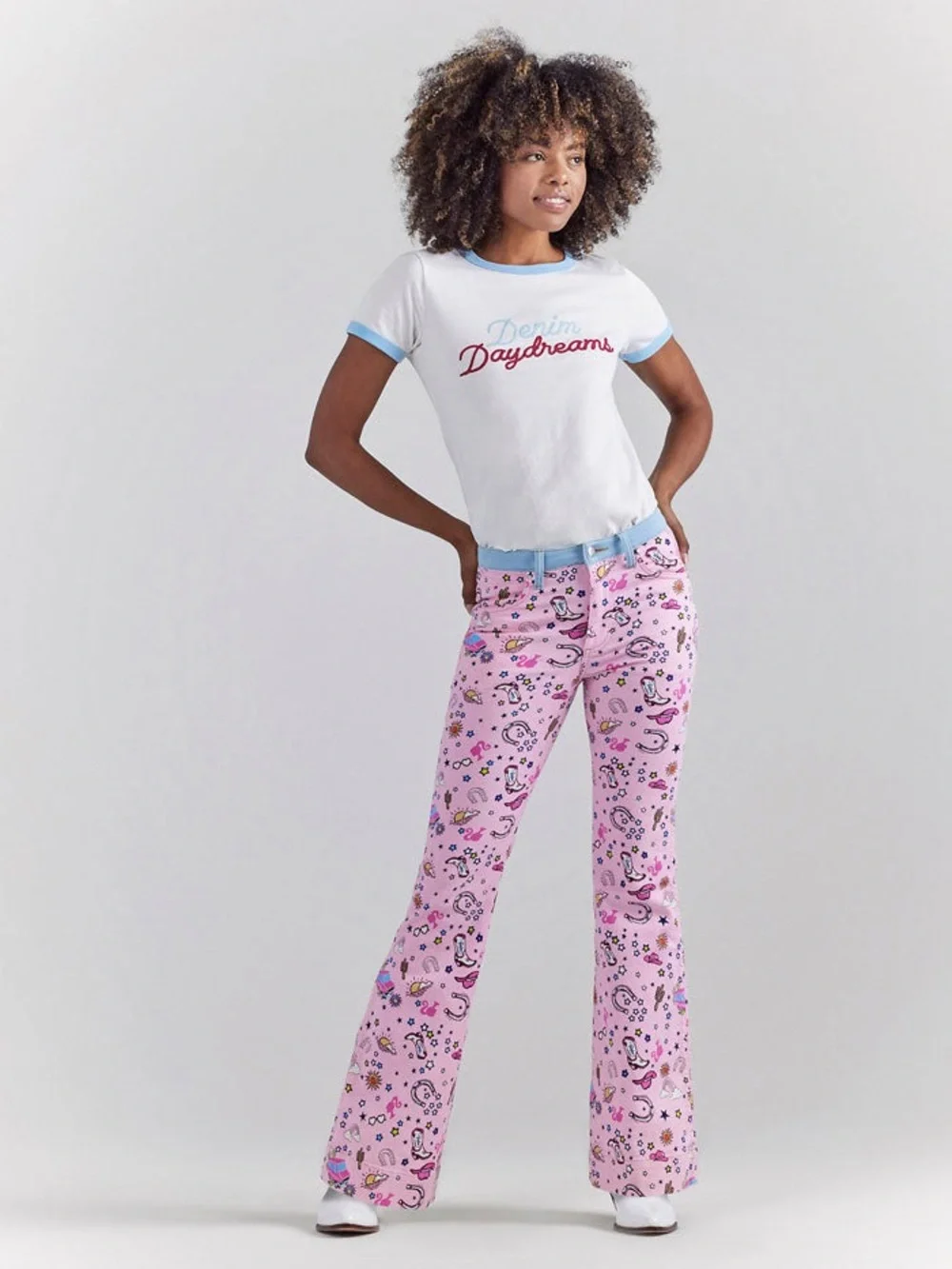 Wrangler X Barbie Retro High Rise Trouser Jean | 25 x 34 | Pinnacle Pink